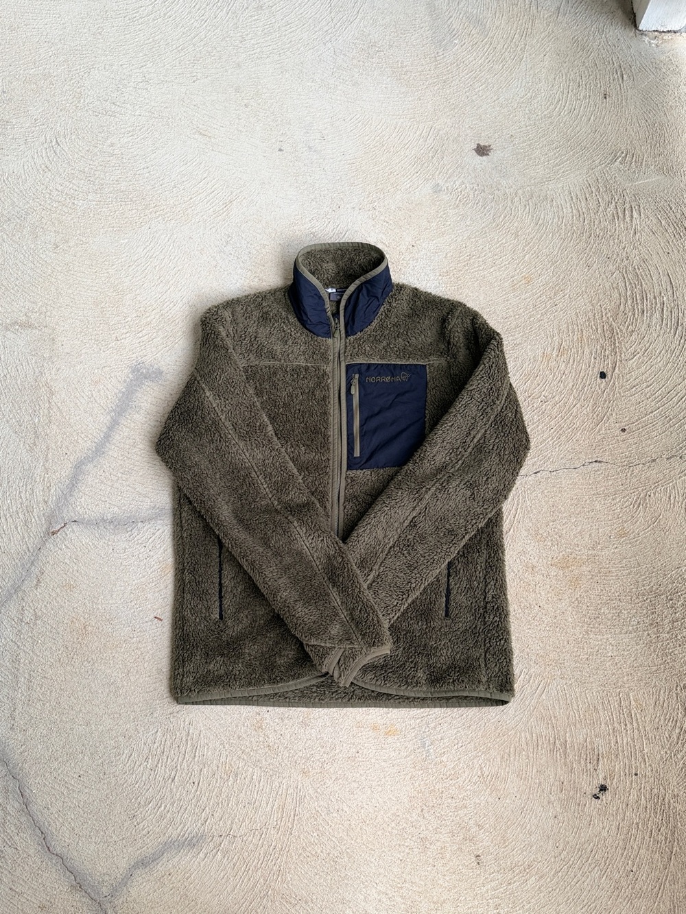 Norrøna Warm3 Deep Pile Fleece Olive Gorpcore Mens M